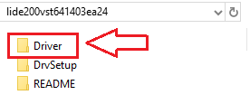 После распаковки откройте папку Driver
