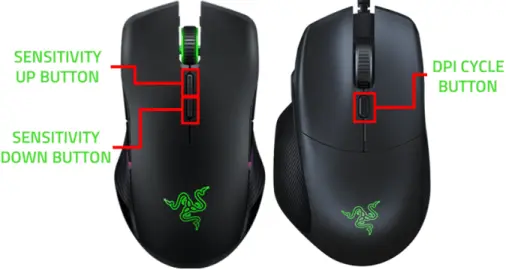 Как вручную изменить чувствительность DPI на мыши Razer.